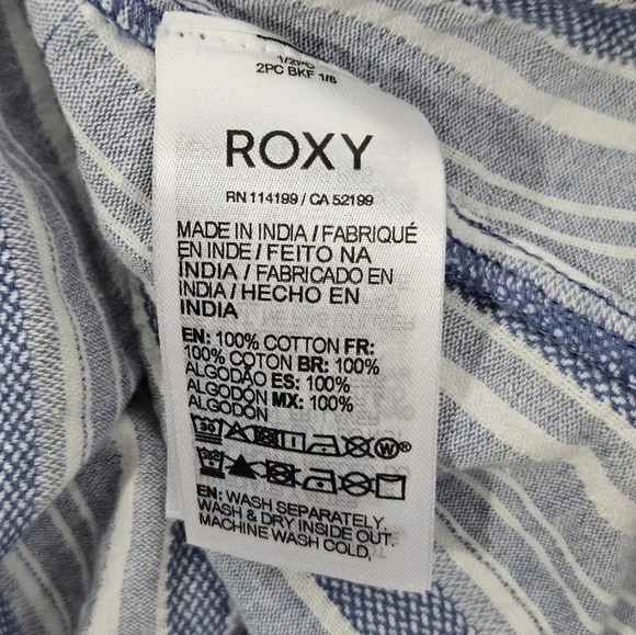Roxy under the‎ Cali Sun Stripe sundress blue and white size medium NWT - Picture 12 of 14